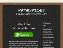 Tablet Screenshot of mathenriched.com